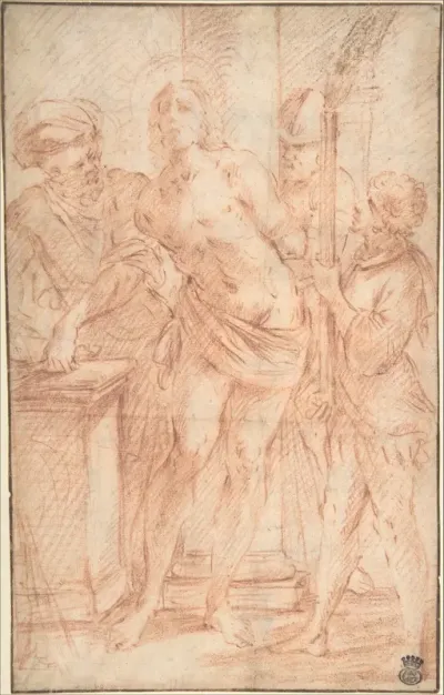 The Mocking of Christ (recto); Exterior View of a Church (verso)