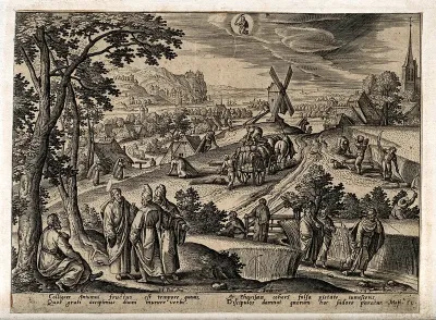 The month August and the sign of Virgo, represented by harvest time and the disciples of Christ plucking of ears of corn on the Sabbath