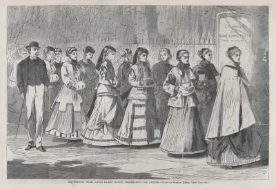 The Morning Walk – The Young Ladies' School Promenading the Avenue (from "Harper's Weekly," Vol. XII)