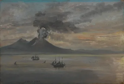 The Neapolitan Coast with Vesuvius in eruption