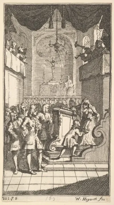 The New Metamorphosis, Plate 2: Fantasio at Church