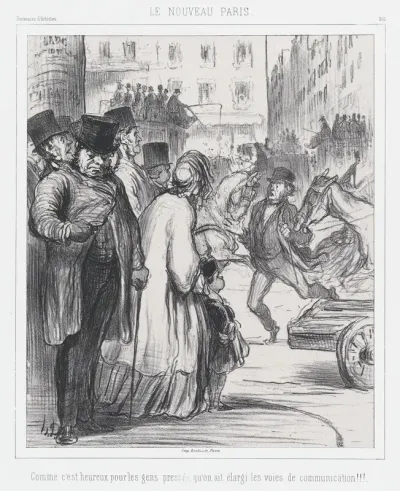 The New Paris, How fortunate for those in a hurry that the avenues have been widened!!!, published in Souvenirs d'Artistes