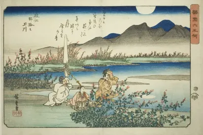 The Noji Jewel River in Omi Province (Omi Noji no Tamagawa), from the series "Six Jewel Rivers in Various Provinces (Shokoku Mu Tamagawa)"