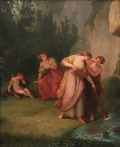 The nymphs extinguish the fire of Love