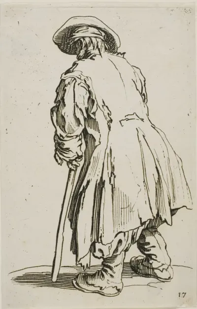 The Old Beggar Leaning on his Crutch, plate seventeen from The Beggars