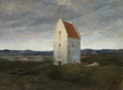 The old church of Skagen. Night