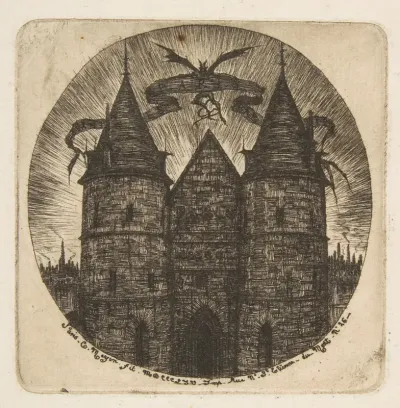 The Old Entrance to the Palais de Justice, Paris, frontispiece to "Etchings of Paris"