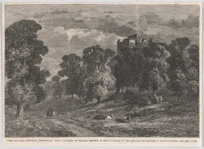 The Old Hall, Hardwick, Derbyshire, from "Illustrated London News"