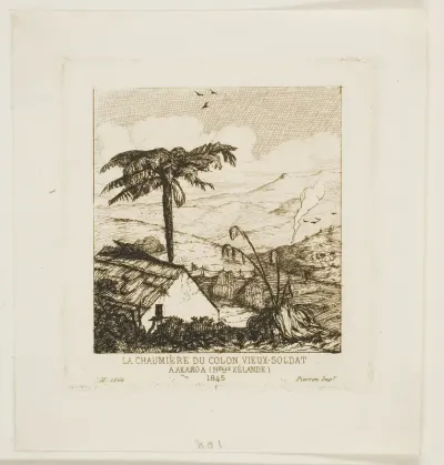 The Old Soldier's Thatched Cottage, Akaroa, 1845