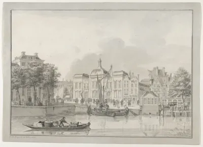 The Old Stock Exchange (Koopmansbeurs), Rotterdam, seen from the East, with the Kolk and the Beursplein in the Foreground