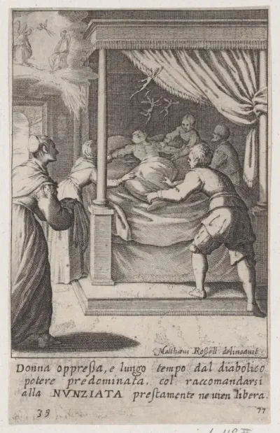 The Oppressed Woman, from Scelta d'Alcuni Miracoli e Grazie della Santissima Nunziata di Firenze (Selection of Some Miracles and Graces that Occurred in the Church of the Annunziata in Florence)