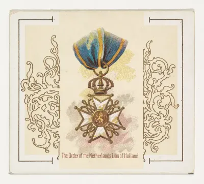 The Order of the Netherlands Lion of Holland, from the World's Decorations series (N44) for Allen & Ginter Cigarettes