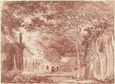 The Oval Fountain in the Gardens of the Villa d'Este, Tivoli