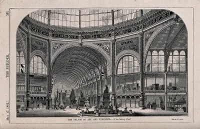 The Palace of Art and Industry, exhibition of 1862: the interior, at the crossing, looking west