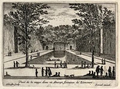 The part of the gardens at Liancourt with the seventeen fountains