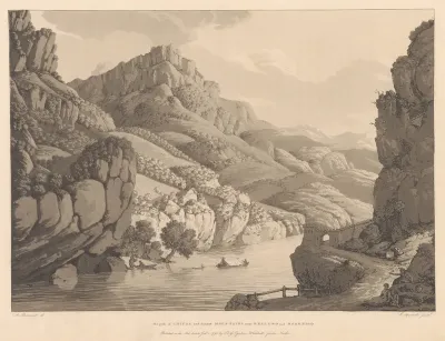 The pass of CHIUSA and distant MOUNTAINS near BELLUNO and OSSENIGO