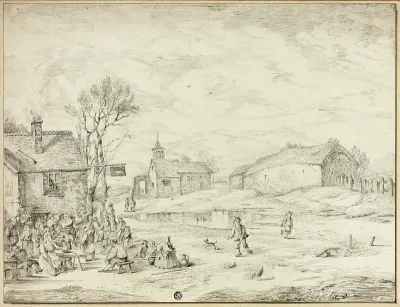 The Passage of a Corps of Troops near a Village
