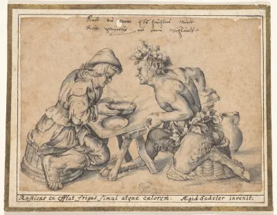 The Peasant Who Blew Hot and Cold (copy after Aegidius Sadeler)