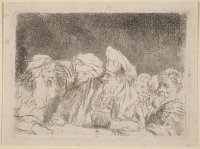 The Pharisees Debating (Fragment from the Hundred Guilder Print)