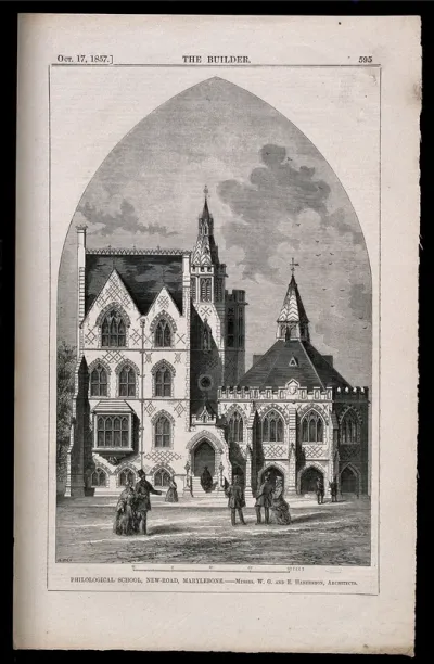The Philological School, St Marylebone, London: seen from the New Road