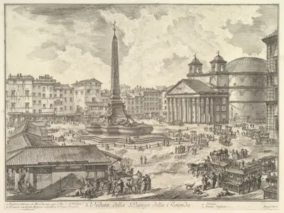 The Piazza della Rotonda, with the Pantheon and Obelisk (Veduta della Piazza della Rotonda), from "Vedute di Roma"