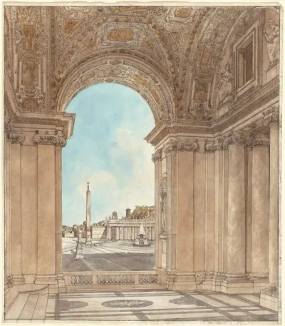 The Piazza of Saint Peter's Seen through an Arch of the Basilica