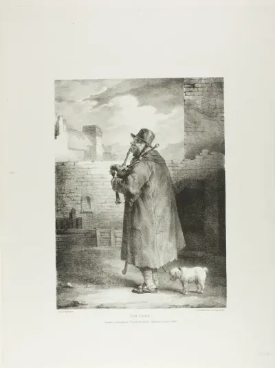 The Piper, plate 1 from Various Subjects Drawn from Life and on Stone (The English Suite)