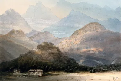 The plain of Peladeros, Colombia, looking towards the Cordilleras