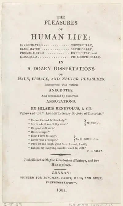 The Pleasures of Human Life: Title Page