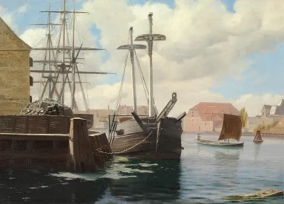 The port of Copenhagen with a view of Kongens Bryghus ("The King's Brewery").