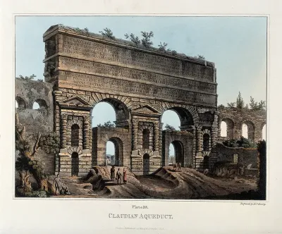 The Porta Maggiore, Rome, incorporating part of the Claudian aqueduct (Aqua Claudia)