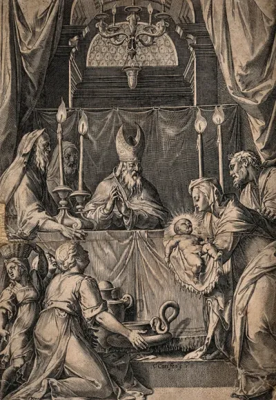 The presentation of Jesus to the high priest at the Temple