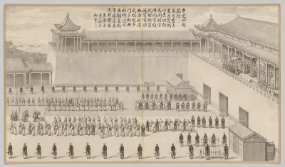 The Presentation of Uigur Captives: from Battle Scenes of the Quelling of Rebellions in the Western Regions, with Imperial Poems