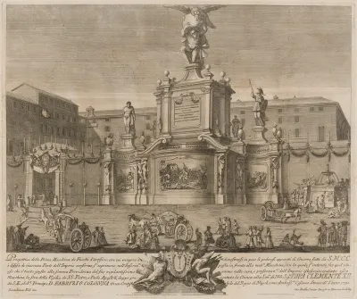 The Prima Macchina for the Chinea of 1731: Atlas with Hercules and Minerva, or the Instruments of War