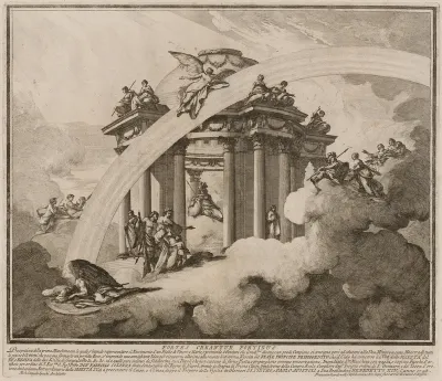 The Prima Macchina for the Chinea of 1748: The Son of Venus and Mars Presented to the Temple of Minerva