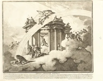 The Prima Macchina for the Chinea of 1748: The Son of Venus and Mars Presented to the Temple of Minerva
