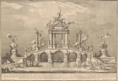 The Prima Macchina for the Chinea of 1755: A Triumphal Bridge with Antiquities from Herculaneum