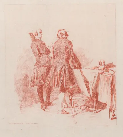 The Print Enthusiast, after a drawing by Meissonier