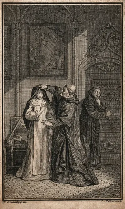 The prior of the Abbaye Saint-Martin-des-Champs in Paris, aided by a young monk, attempts to persuade Sister Marie Héroët give him sexual gratification at the convent of Gif