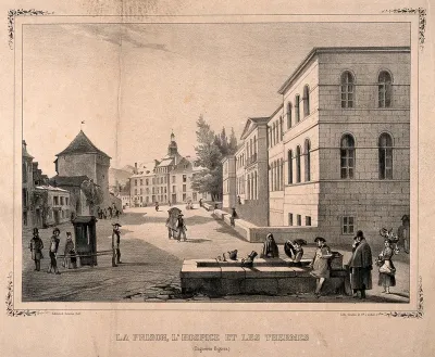 The prison, retirement home and thermal baths, Bagnères de Bigorre
