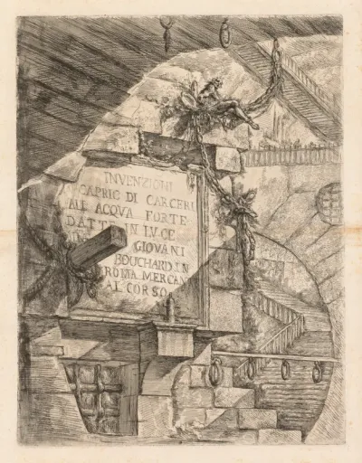The Prisons:  Title Page — Interior of a Prison