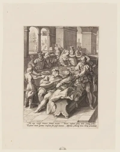 The Prodigal Son Feasting with Harlots, from The History of the Prodigal Son