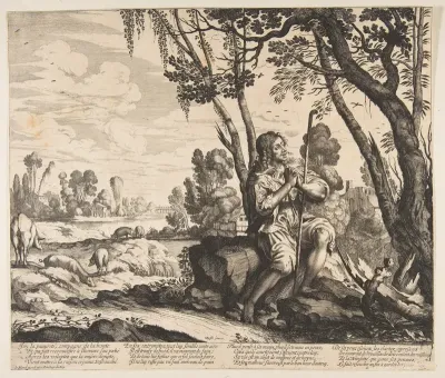 The Prodigal Son Guarding Pigs, plate 3 from "The Prodigal Son" (L'Histoire de l'Enfant Prodigue)