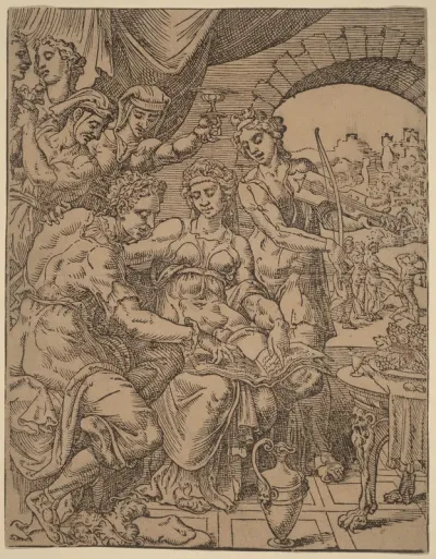 The Prodigal Son Squandering His Inheritance on Harlots