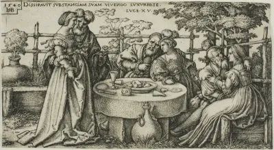 The Prodigal Son Wasting his Fortune, plate two from The History of the Prodigal Son