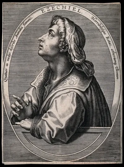 The prophet Ezekiel having a vision of God