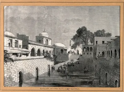 The public bath or Baollee, near Old Delhi, India