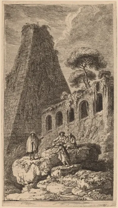 The Pyramid of Sesto near the Gates of St. Pauli in Rome