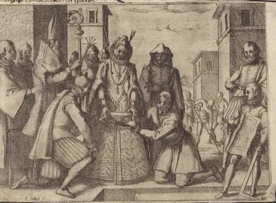 The Queen Laying the First Stone for the Church of the Poor Clares in Spain [verso]