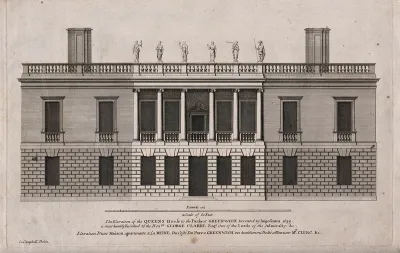 The Queens' House, Greenwich: the southern elevation, with a scale of feet